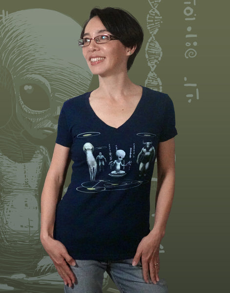Alien DNA Junior Women's Fitted V-Neck (New Fit)