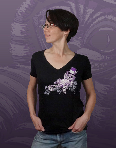 Cheshire Cat Junior Women's Fitted V-Neck (New Fit)