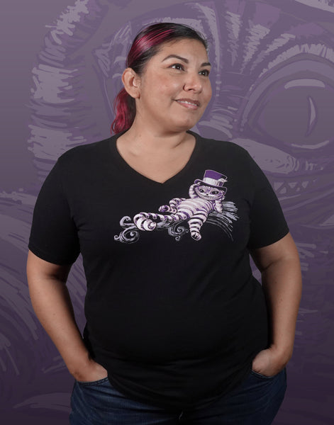 Cheshire Cat Plus Size Relaxed Fit Women's V-Neck