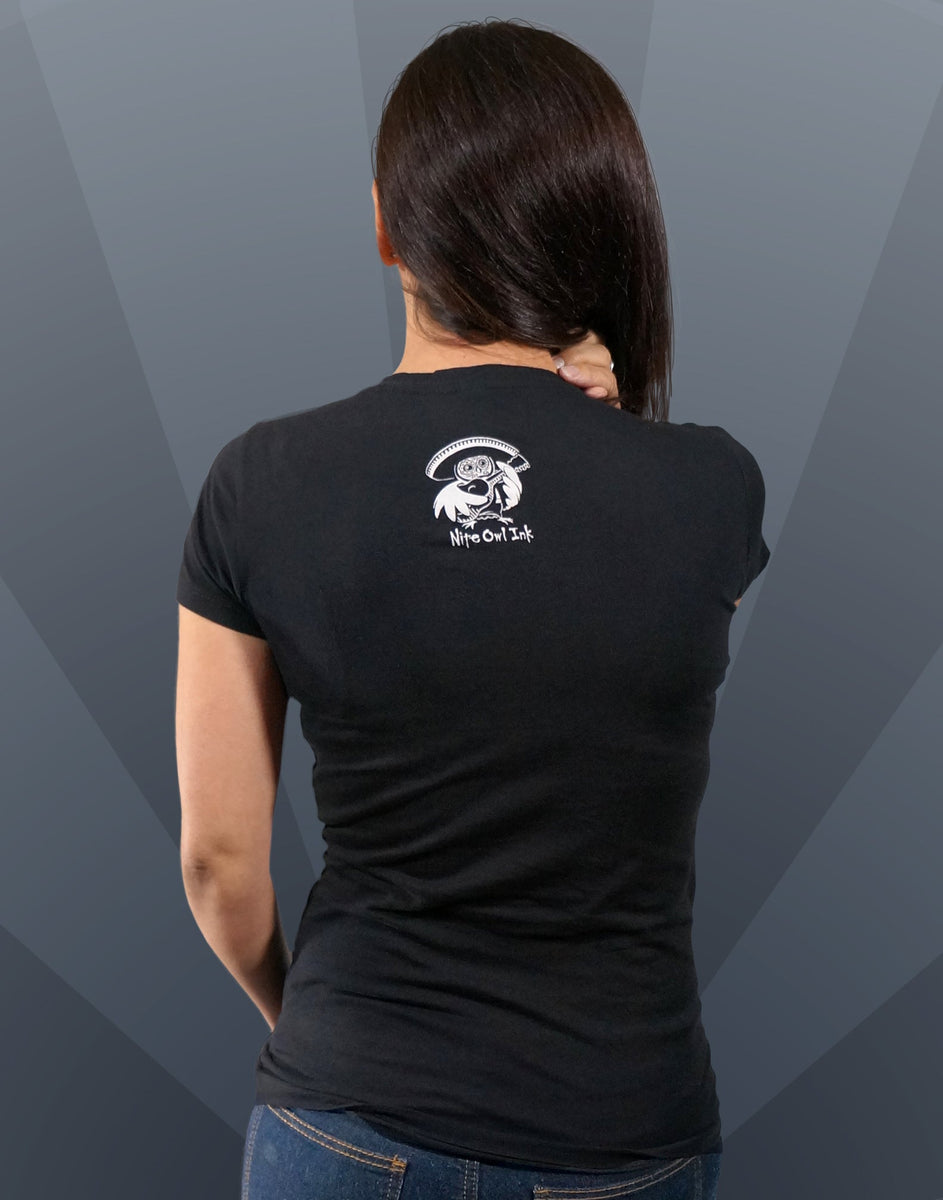 Dia De Los Muertos Owl Junior Women's Fitted VNeck (New Fit) Nite