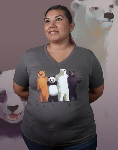 Family Plus Size Relaxed Fit Women's V-Neck