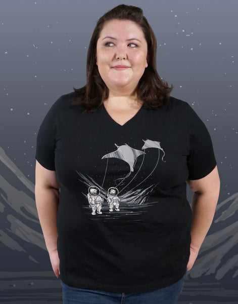 Go Fly A Kite Plus Size Relaxed Fit Women's V-Neck