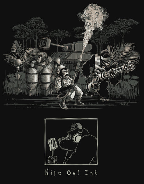 Gorilla Warfare Men's Fitted Crew Neck
