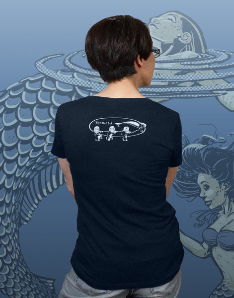 Mermaid Fishing Junior Women's Fitted V-Neck (New Fit)