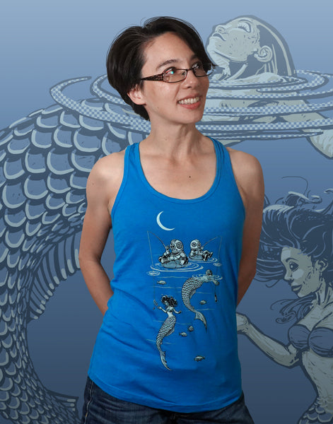 Mermaid Fishing Junior Women's Racerback Tank
