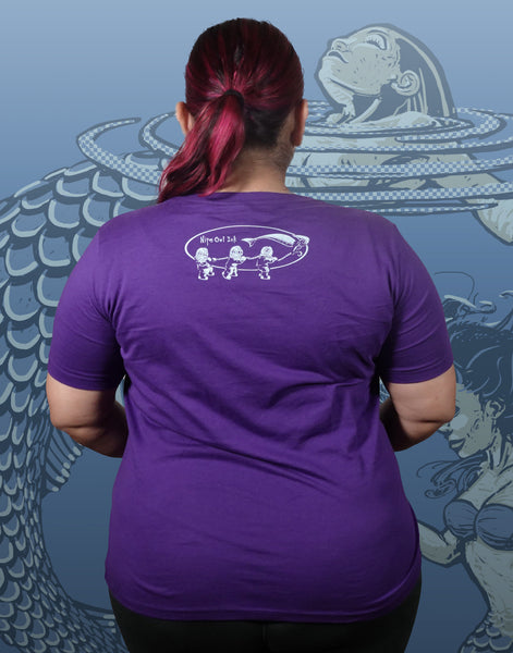 Mermaid Fishing Plus Size Relaxed Fit Women's V-Neck