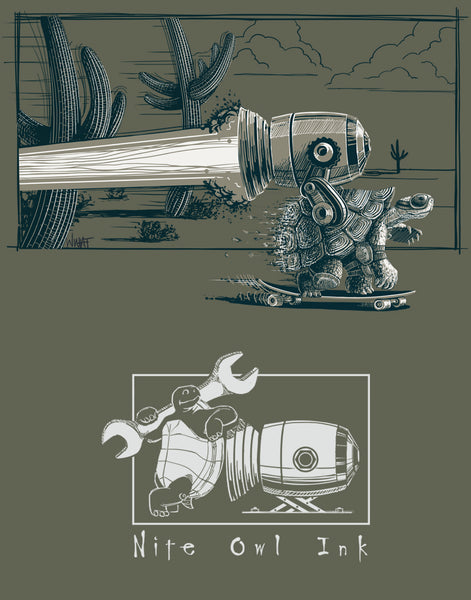 Turtle Rocket Men's Fitted Crew Neck