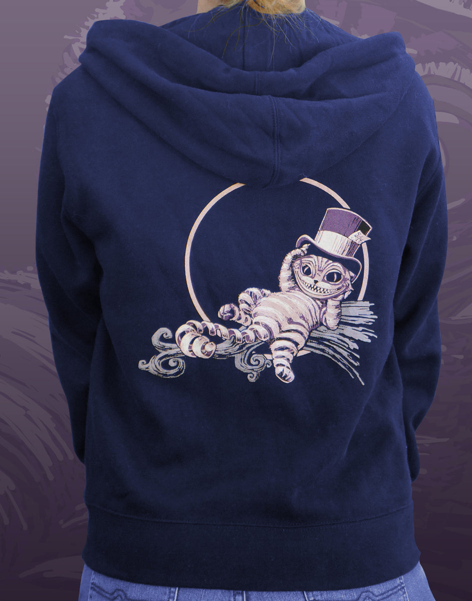 Cheshire Cat Junior Women s Zip Hoodie Nite Owl Ink