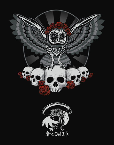 Dia De Los Muertos Owl Plus Size Relaxed Fit Women's V-Neck