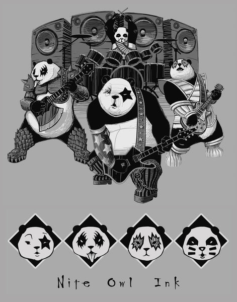 Panda KISS Men's Fitted Crew Neck