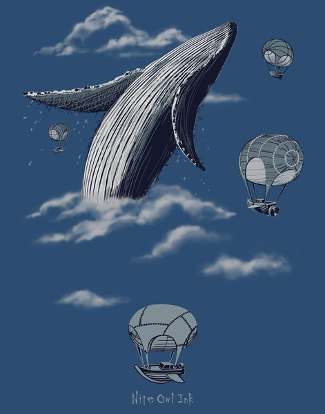 Whale Watching Plus Size Relaxed Fit Women's V-Neck