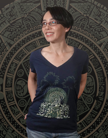Aztec Beats Junior Women's Fitted V-Neck (New Fit)