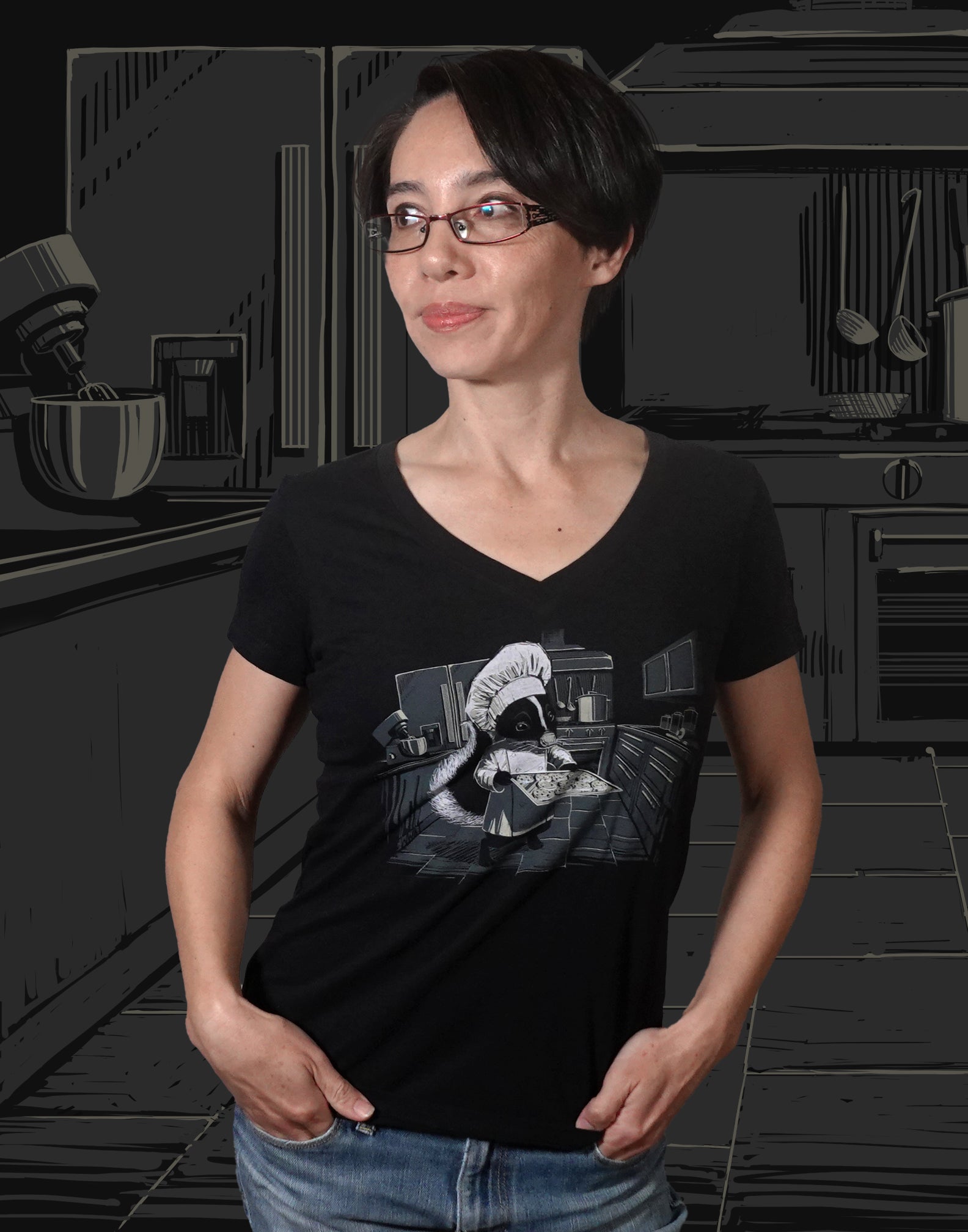 Freshly Baked Junior Women's Fitted V-Neck (New Fit)