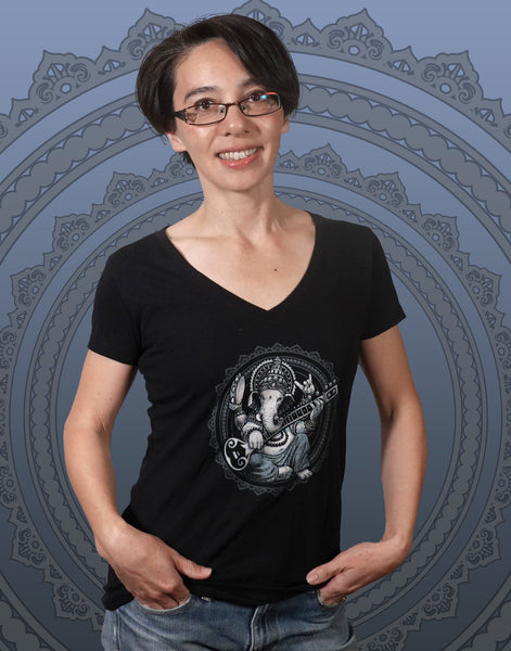 Ganesha Junior Women's Fitted V-Neck (New Fit)