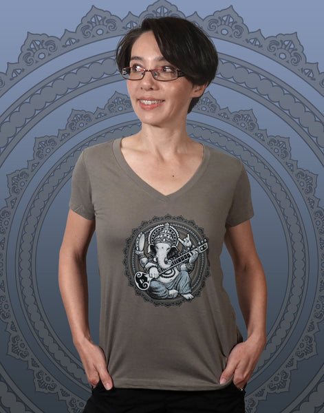 Ganesha Junior Women's Fitted V-Neck (New Fit)