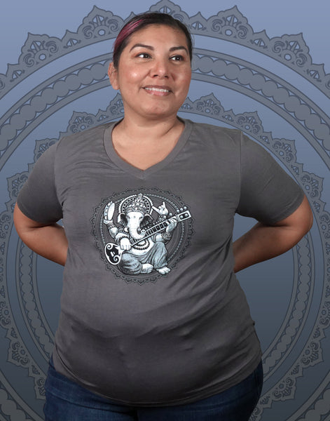 Ganesha Plus Size Relaxed Fit Women's V-Neck