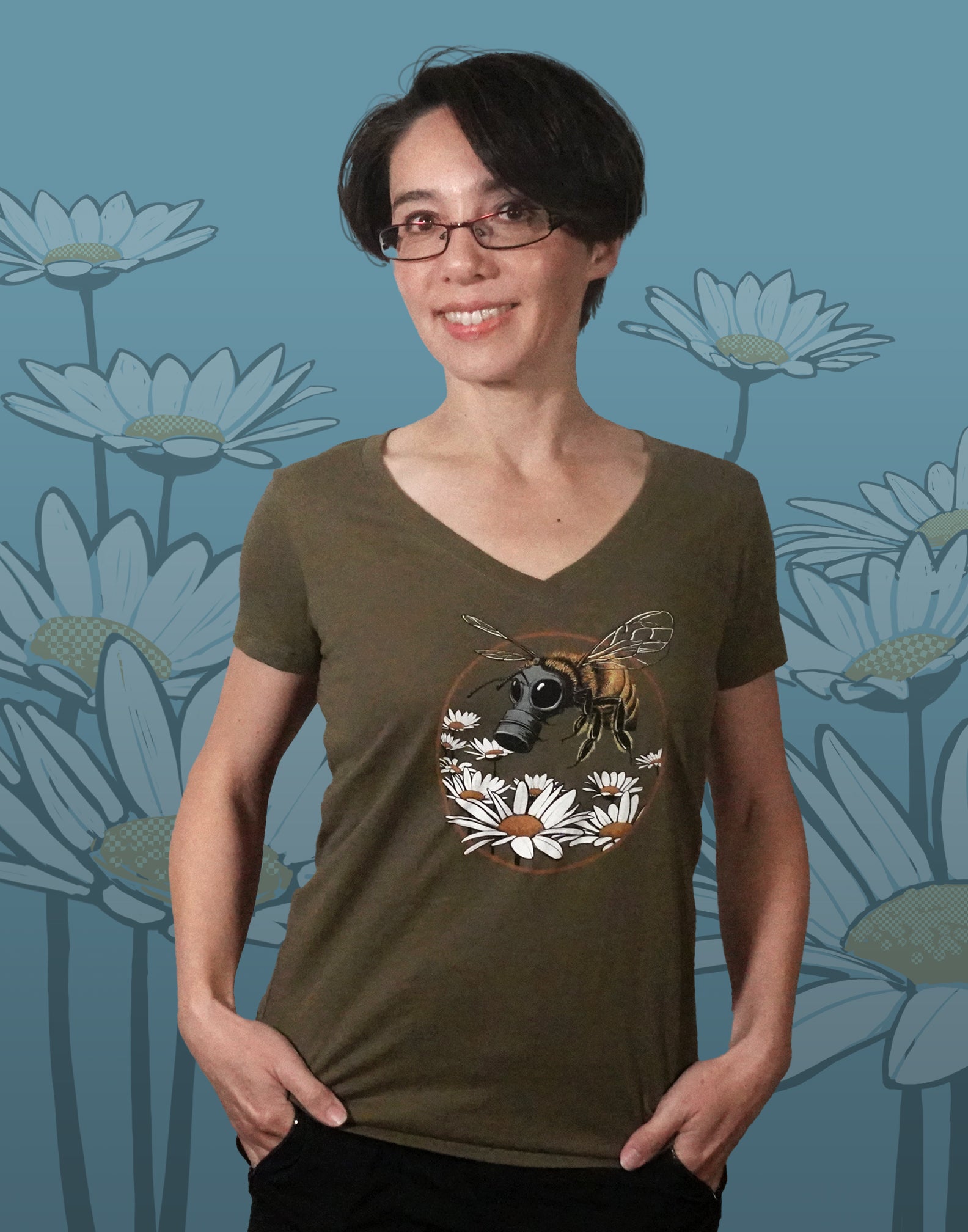 Honey Bee Junior Women's Fitted V-Neck (New Fit)