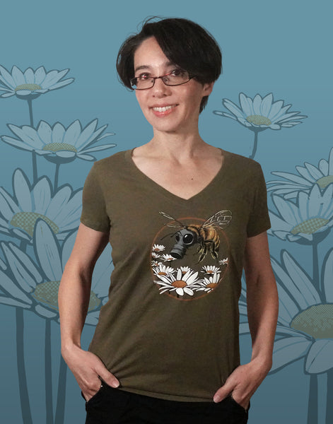 Honey Bee Junior Women's Fitted V-Neck (New Fit)