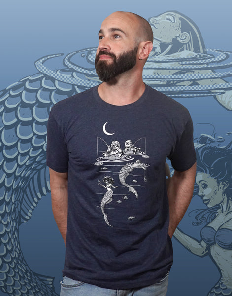 Mermaid Fishing Men's Fitted Crew Neck
