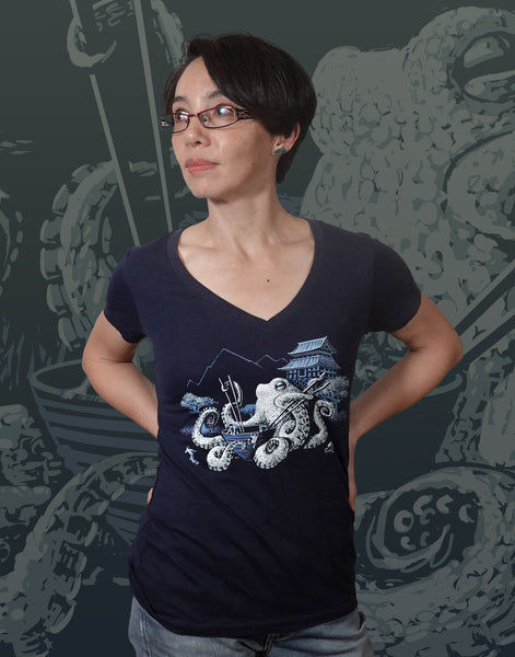 Octopus Ramen Junior Women's Fitted V-Neck (New Fit)
