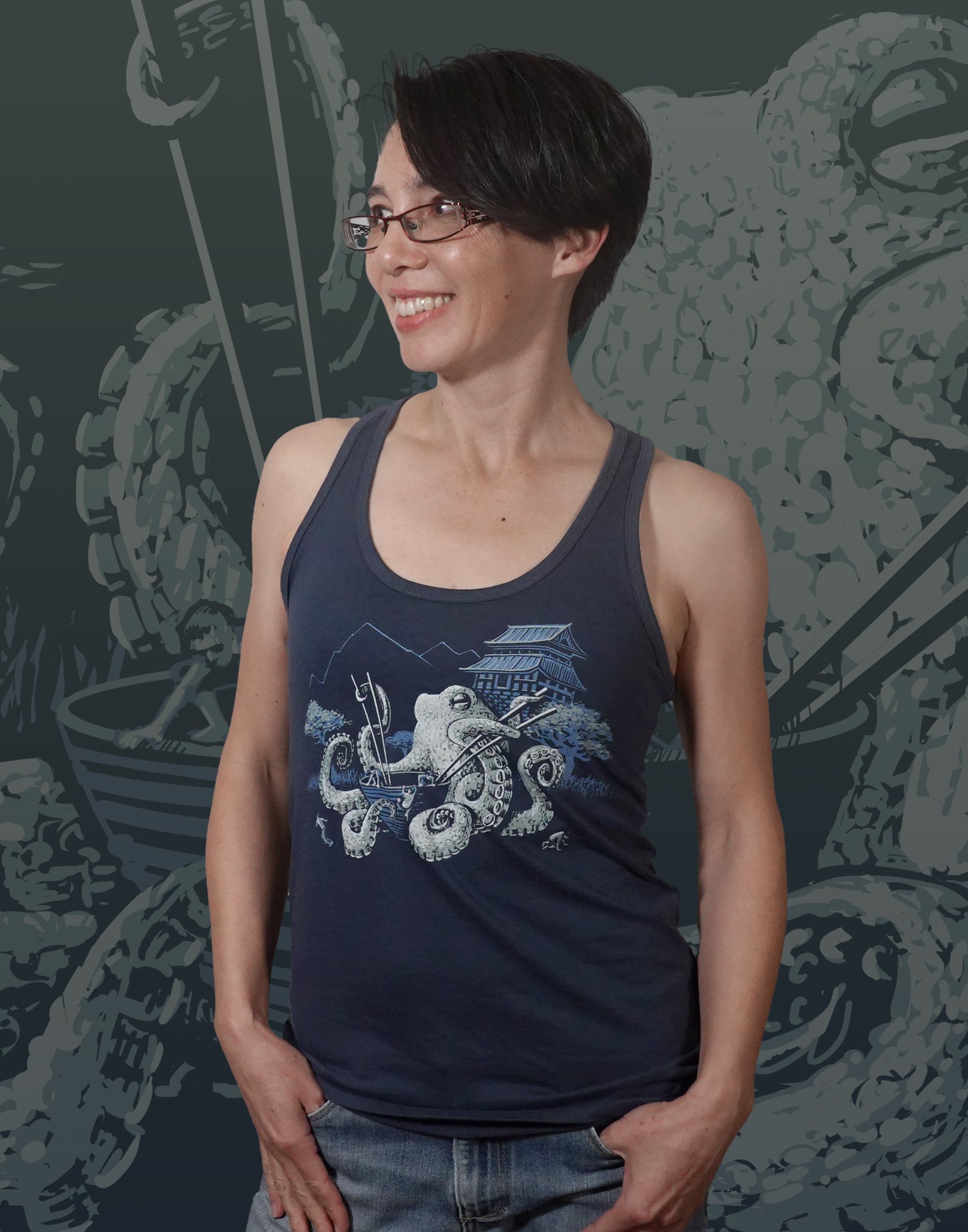 Octopus Ramen Junior Women's Racerback Tank