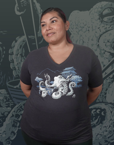 Octopus Ramen Plus Size Relaxed Fit Women's V-Neck