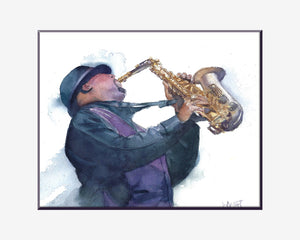 Sax Blues Art Print
