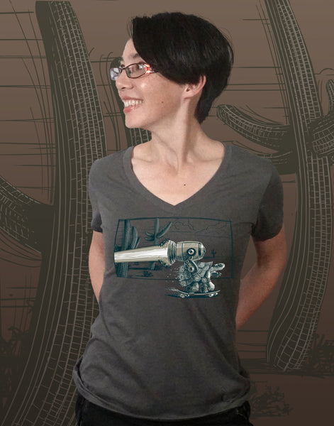 Turtle Rocket Junior Women's Fitted V-Neck (New Fit)