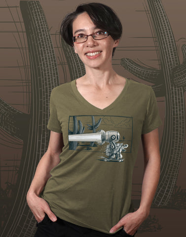 Turtle Rocket Junior Women's Fitted V-Neck (New Fit)