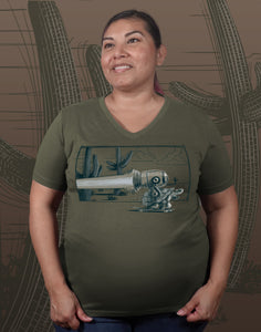 Turtle Rocket Plus Size Relaxed Fit Women's V-Neck