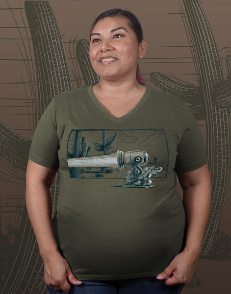 Turtle Rocket Plus Size Relaxed Fit Women's V-Neck