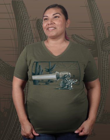 Turtle Rocket Plus Size Relaxed Fit Women's V-Neck