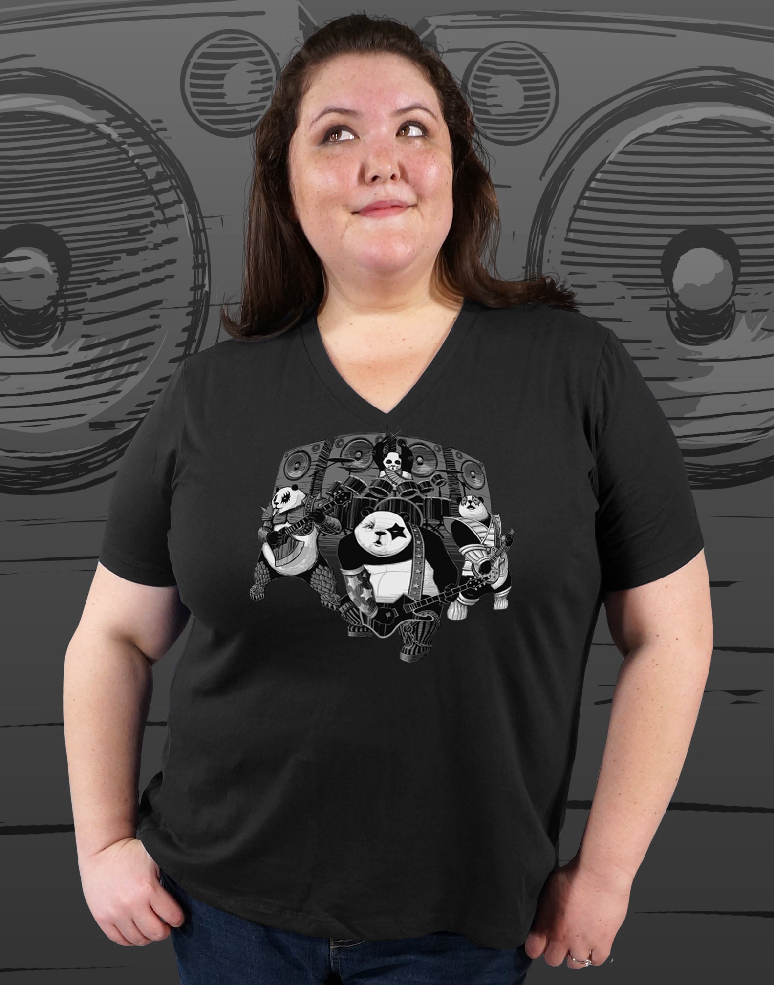Peeping Panda Women Plus Size T-shirt