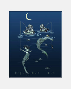 Mermaid Fishing Art Print